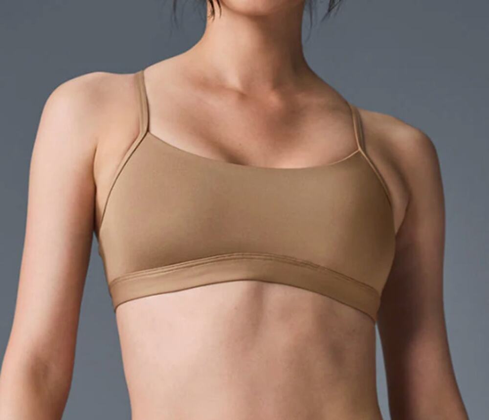 Alo Airlift Intrigue Bra Toasted Almond Brown Tan Small